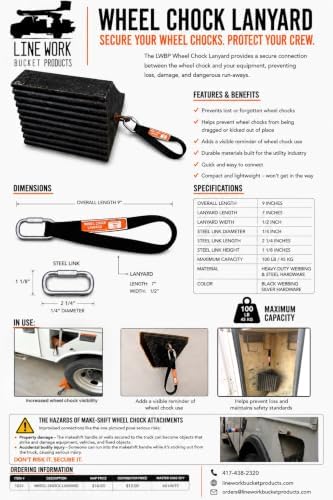 LINE WORK BUCKET PRODUCTS Wheel Chock Lanyard - Image 6
