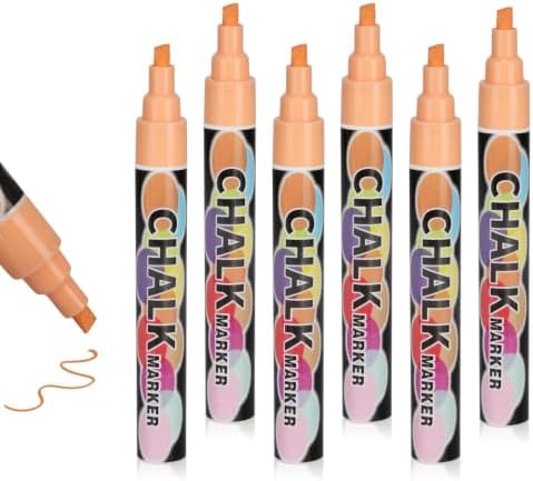 6PCS Rose gold Jumbo Liquid Chalk Markers Erasable 6mm Reversible Tip by Unknown