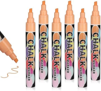 6PCS Rose gold Jumbo Liquid Chalk Markers Erasable 6mm Reversible Tip by Unknown