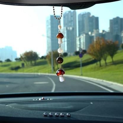 Car Rear View Mirror Accessories Witchy Car Hanging Ornament, Mushroom Rearview - Image 2