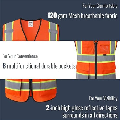 JKSafety Safety Vest for men women Hi Vis Vest - Image 4