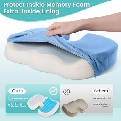 Gel Seat Cushion, Cooling Memory Foam Cushion - Image 4