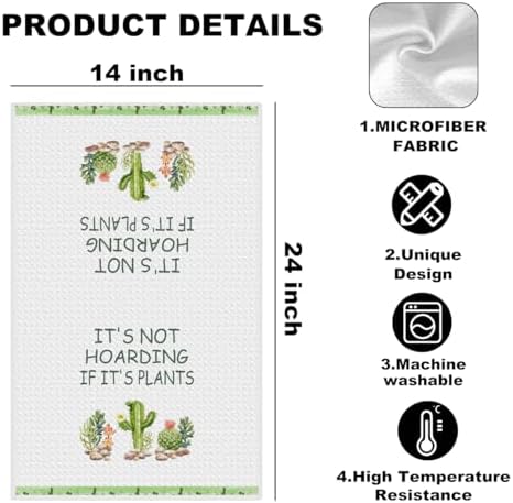 Funny Cactus Kitchen Towels, Cactus Gifts Dish Towels - Image 2