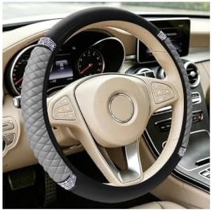 Bling Car Steering Wheel Cover, Crystal Rhinestones Vehicle Steering Guard Wrap by Unknown