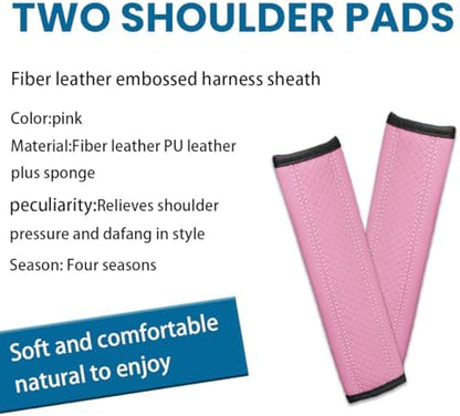 Osilly 2PCS Fiber Leather Seat Belt Shoulder Pads - Image 4