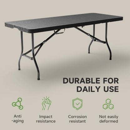 Heavy Duty Folding Table, Sturdy Portable Foldable Table - Image 4