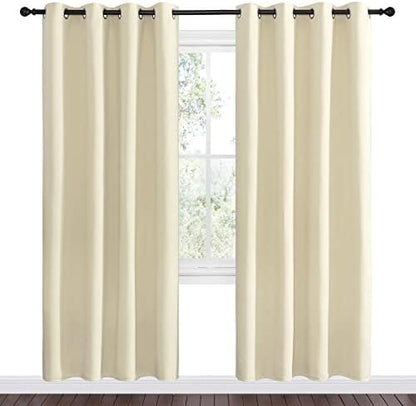 NICETOWN Beige Room Darkening Curtains 78" Long - Image 2