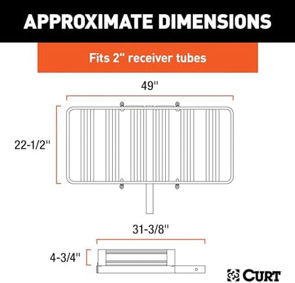 CURT 18113 49 x 22-1/2-Inch Black Aluminum Hitch Cargo Carrier, 500 lbs Capacity - Image 2