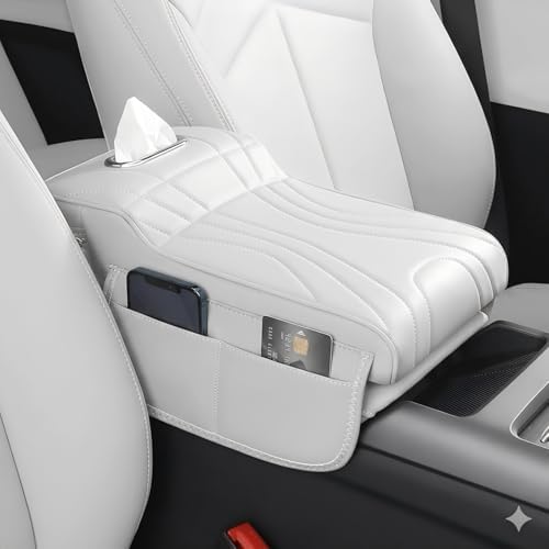 Car Center Console Cover with Tissue Box Holder, Foam Auto Armrest Cushion Pad by Cxprctpu