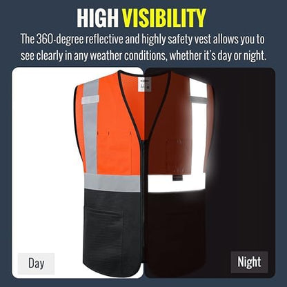 JKSafety Safety Vest for men women Hi Vis Vest - Image 2
