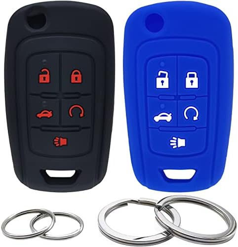 2Pcs Silicone 5 Buttons Key Fob Cover Remote Case Keyless Protector Compatible by GFDesign