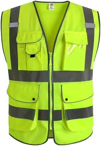 JKSafety Safety Vest for Men Women Reflective Hi Vis JK150 Yellow 5XL by JKSafety