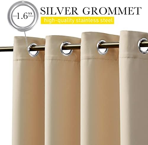 NICETOWN 2 Panels Outdoor Patio Curtains Windproof & Waterproof, Top & Bottom - Image 5
