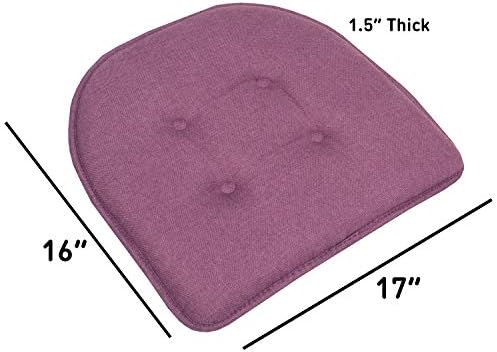 Sweet Home Collection Chair Cushion Memory Foam Pads Tufted Slip Non Skid - Image 4