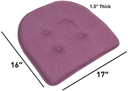 Sweet Home Collection Chair Cushion Memory Foam Pads Tufted Slip Non Skid - Image 4