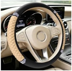 Bling Car Steering Wheel Cover, Crystal Rhinestones Vehicle Steering Guard Wrap by Unknown