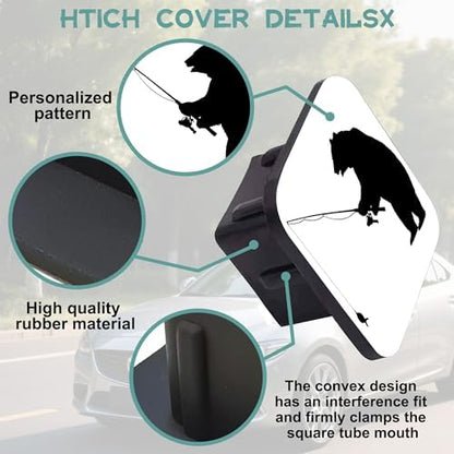 Trailer Hitch Cover, Wild Bear Fishing Tow Hitch Cover - Image 4