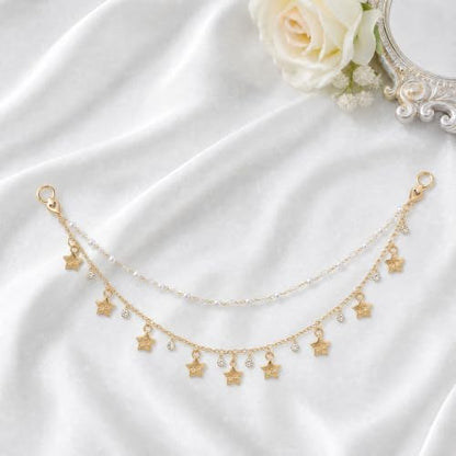 Rear View Mirror Car Charms Star Double Chain Crystal Car Decor - Image 7