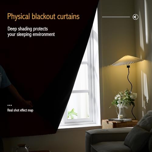 AJAZZ Self Adhesive Curtains 100% Blackout Shades Window Cover Sticky Curtain - Image 2
