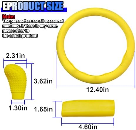 3PCS Silicone Car Steering Wheel Cover Set, Anti-Slip Car Steering Wheel & - Image 2