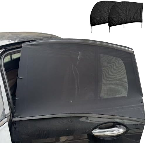 Car Rear Window Screens for Side Windows, 2 Pack Side Window Sun Shades by OUTTDID