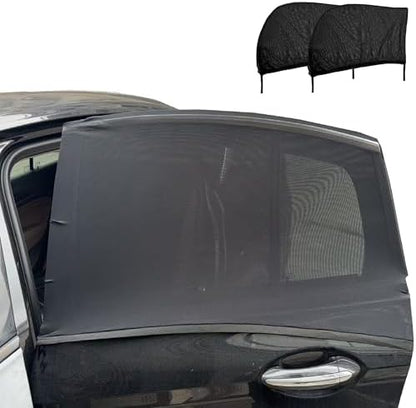 Car Rear Window Screens for Side Windows, 2 Pack Side Window Sun Shades by OUTTDID