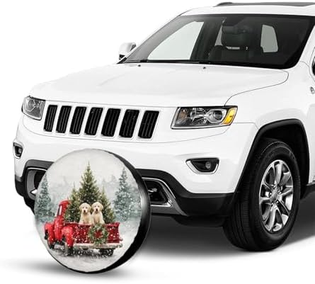 Christmas Red Truck Puppies Spare Tire Cover Universal - Image 7