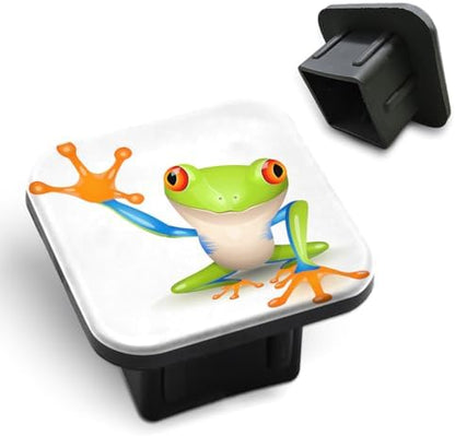 Little Tree Frog 2X2 Hitch Cover Cute Green Animal Hello Red Big Eye Square Tow by Unknown