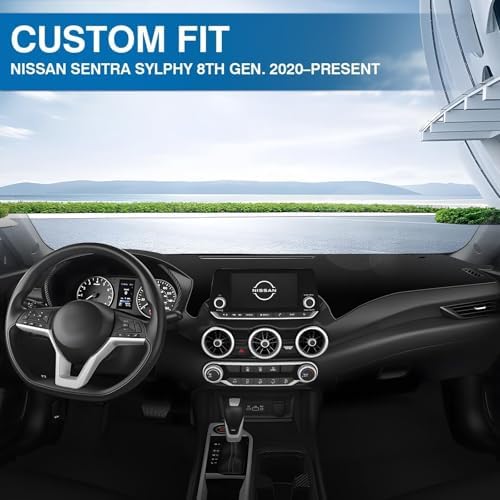 KUST Black Dash Cover for Nissan Sentra 2020-2024 2025 2026 Non-Slip Dashboard - Image 3