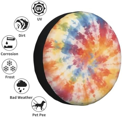 Tie Dye Spare Tire Cover Waterproof Wheel Cover 15 Inch Universal Fit - Image 6
