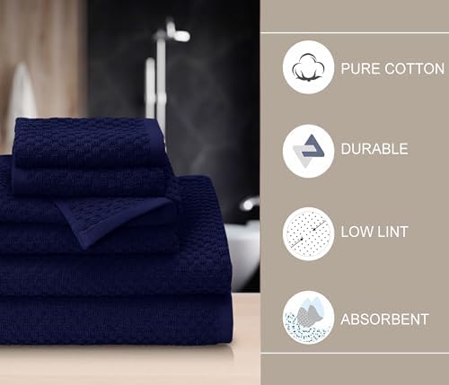 COTTON CRAFT Euro Spa Waffle Weave 6 Piece Towel Set - Image 6