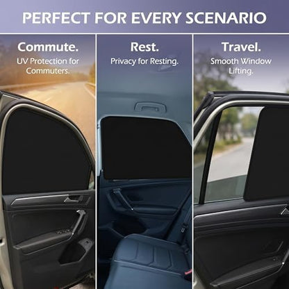 4 PCS Side Window Sunshade, Full Shade Front Rear Glass Privacy Sunshield - Image 5