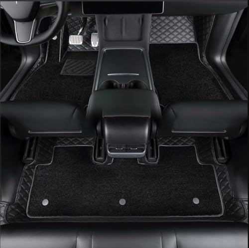 Compatible with Tesla Model Y 5-Seater Floor Mats 2-Layer Floor Liner Car Mats by ZYCHUANGYING