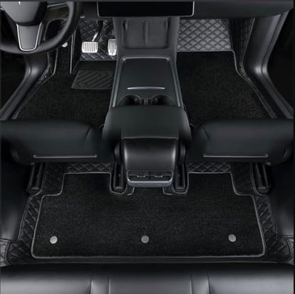 Compatible with Tesla Model Y 5-Seater Floor Mats 2-Layer Floor Liner Car Mats by ZYCHUANGYING
