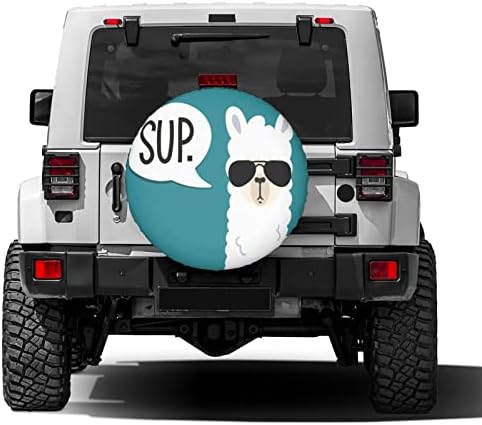 Funny Llama Spare Tire Cover Dust-Proof Wheel Tire Cover Fit Trailer, SUV and - Image 2