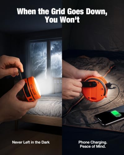 THORFIRE Hand Crank Camping Lantern 4 Pack, 2-in-1 Collapsible LED Light - Image 2