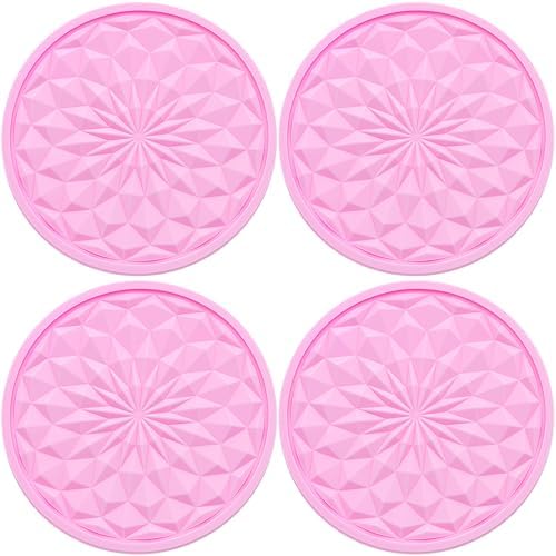 4 Pack Silicone Car Cup Holder Coaster – 2.75 Inch Non-Slip Drink Mat, by MEAJOO