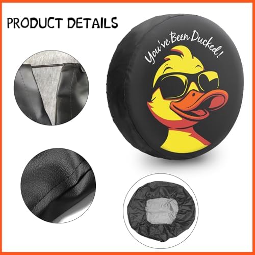 OYIXIO Waterproof PU Leather Spare Tire Cover，17" Duck Tire Cover - Image 6