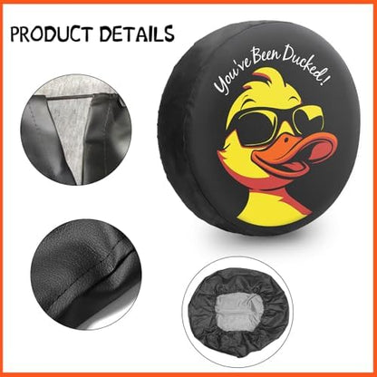 OYIXIO Waterproof PU Leather Spare Tire Cover，17" Duck Tire Cover - Image 6