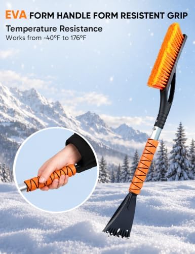 EcoNour 27" Ice Scrapers for Car Windshield, Snow Brush for Car Cleaning - Image 3