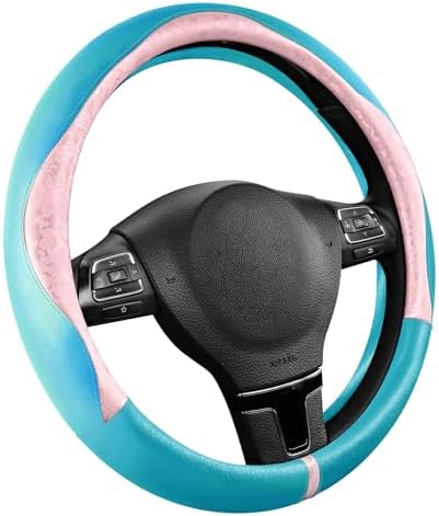 PIC AUTO Steering Wheel Cover, Universal Fit 14.5"–15.5", Soft PU Grain Leather by PICAUTO