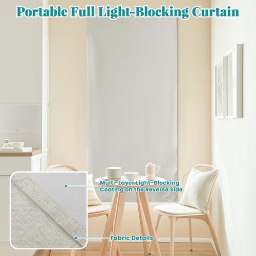 100% Blackout Self Adhesive Curtains Portable Curtain Simple and Easy to - Image 6