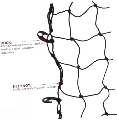 CHILDWEET Car Roof Cargo Net for SUV, Rubber Knotted Black Stretch - Image 7