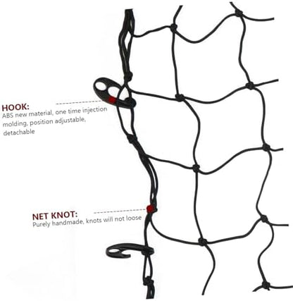 CHILDWEET Car Roof Cargo Net for SUV, Rubber Knotted Black Stretch - Image 7