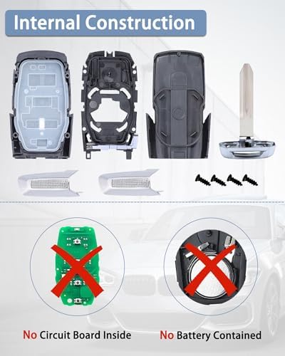 Key Fob Cover Replacement for 2019-2024 Ram 1500, 4-Button Remote Start Key - Image 4
