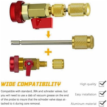R134A R1234YF Air Condithoning Valve Core Remover Tool, High Low Pressure Valve - Image 2