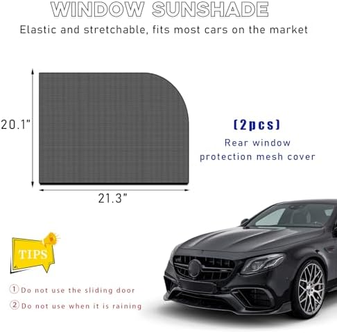 Ohleats 2PCS Car Window Shades, Heat & UV Block Mesh Cover, Car Back - Image 2