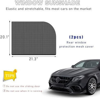 Ohleats 2PCS Car Window Shades, Heat & UV Block Mesh Cover, Car Back - Image 2
