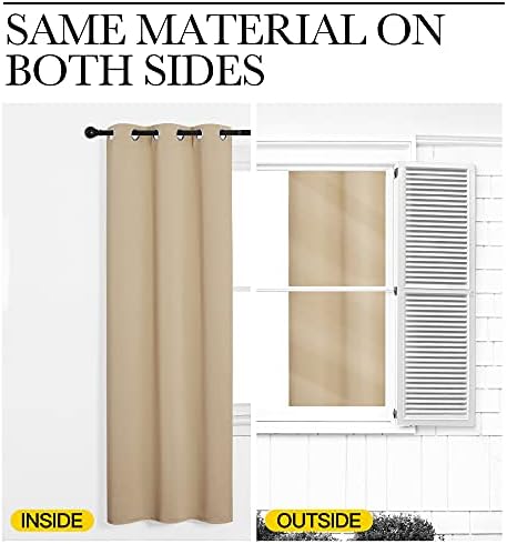 NICETOWN Bedroom Room Darkening Curtains, Biscotti Beige, 1 Pair, 55 inches by - Image 6