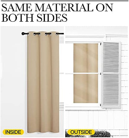 NICETOWN Biscotti Beige Blackout Curtains - Image 5